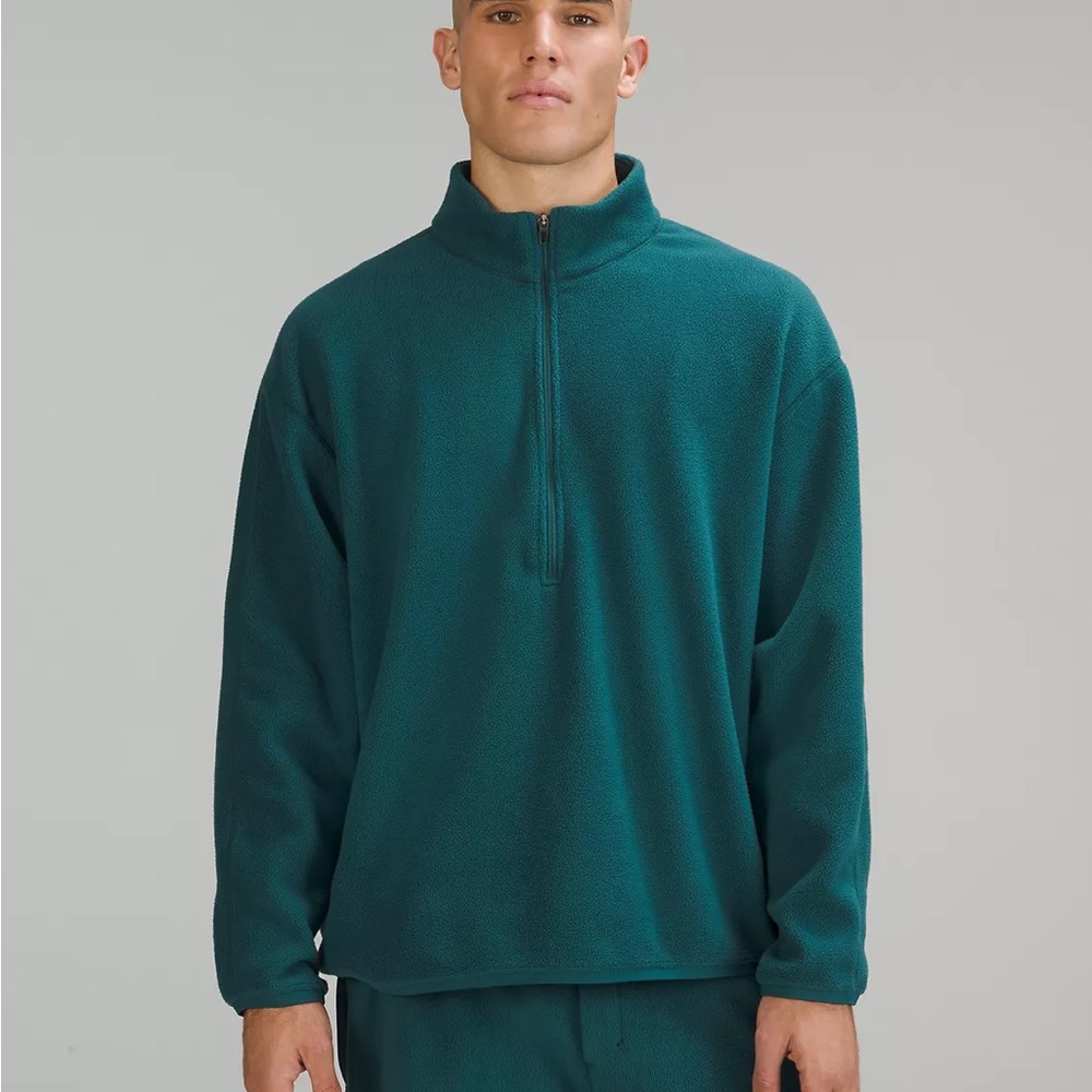 Medium Lululemon Oversized Fit Fleece Half Zip (Green Jasper)